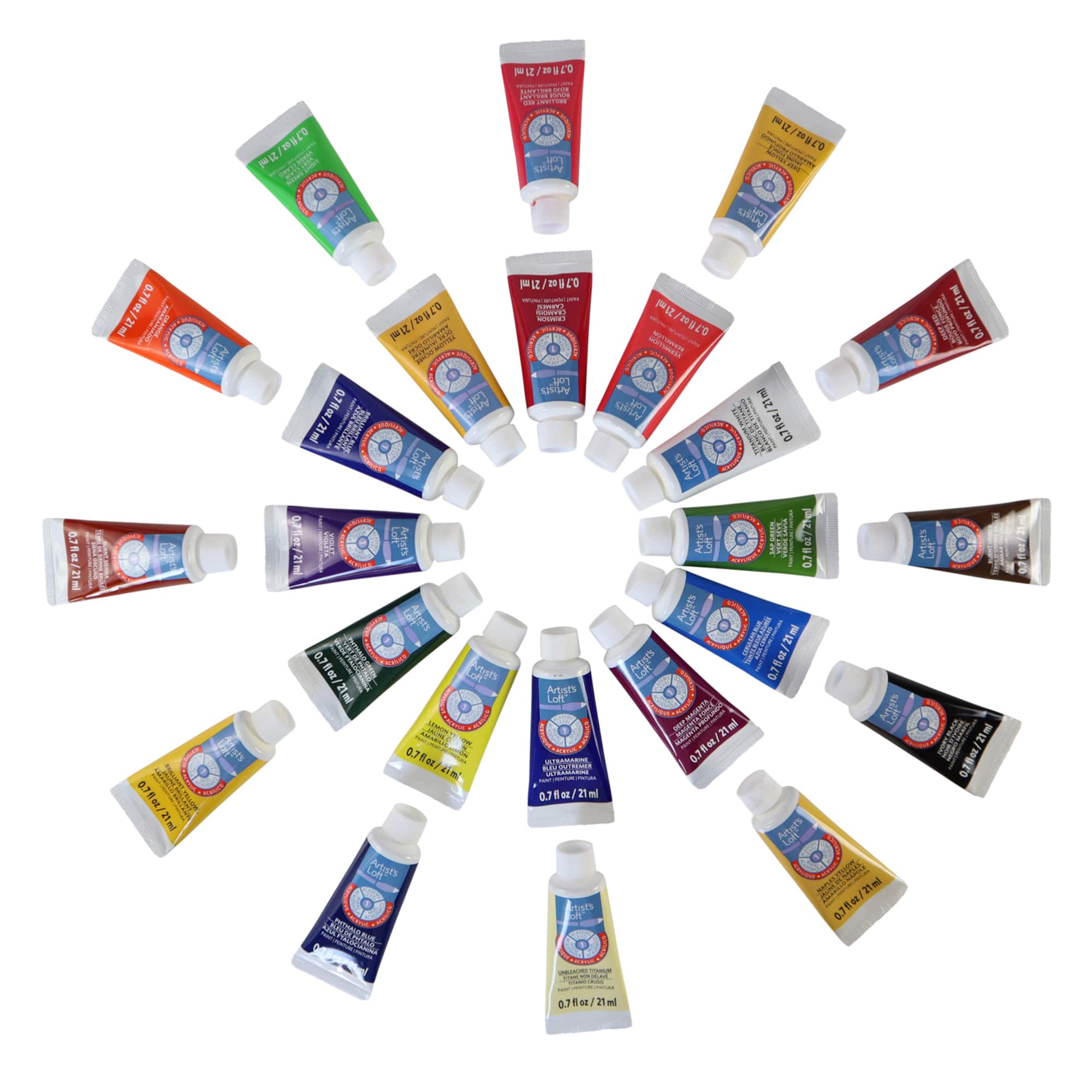 24 Color Acrylic Paint Set by Artist's Loft™, 21ml